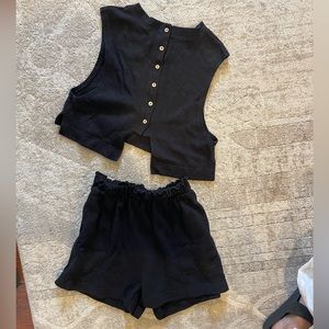 Free people beach good vibes set in black XS